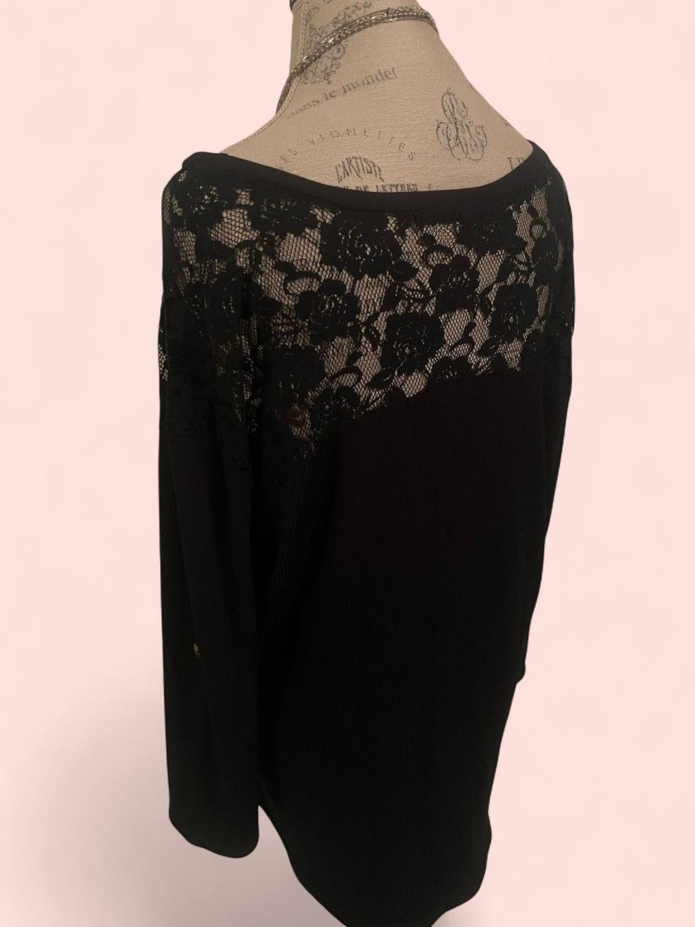 Whimsigoth Black Floral Lace Sweater • Brand • Paper Tee • SIZE - 2X